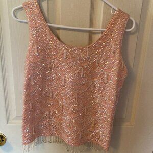 Vintage 1960's Sequin Tank Top Sweater Size XS